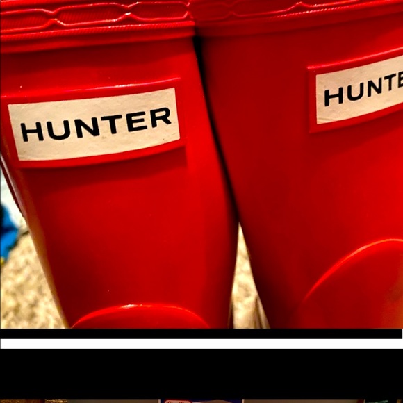 Hunter Shoes - Red matte short hunter boots